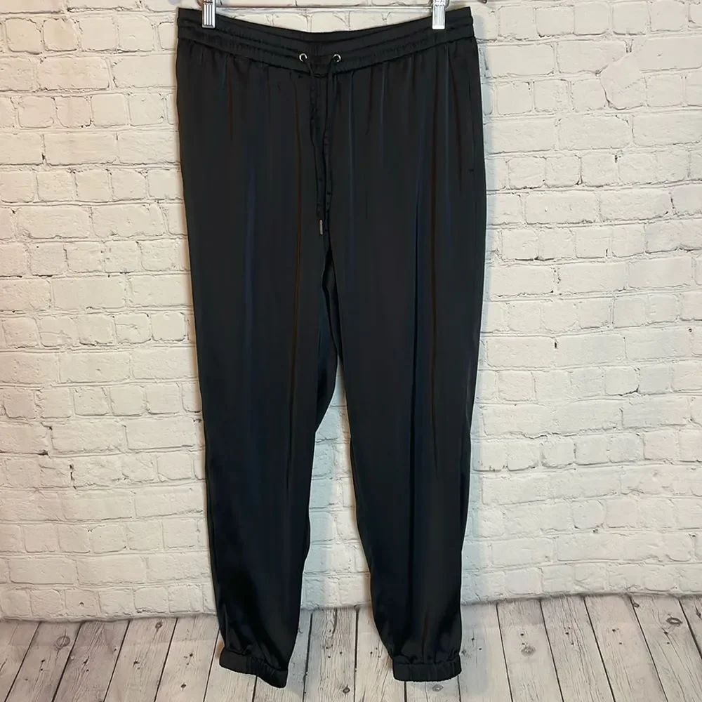 Bar III Black Silk Soft Pants Joggers Size Large